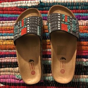 BRAND NEW BEADED ITALIAN BRANDED SLIPPERS